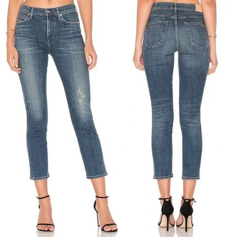 Citizens Of Humanity Premium Womens Cara High Rise Cigarette Ankle Jeans, Sz 30